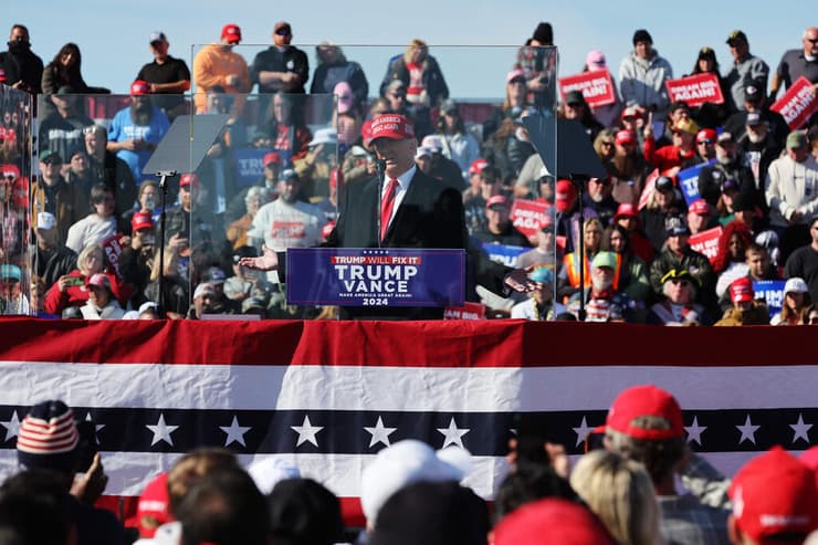 דונלד טראמפ עצרת ב פנסילבניה בחירות ארה"ב