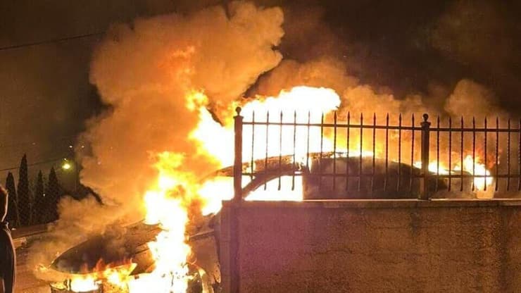 הצתת כלי הרכב באל-בירה סמוך לרמאללה