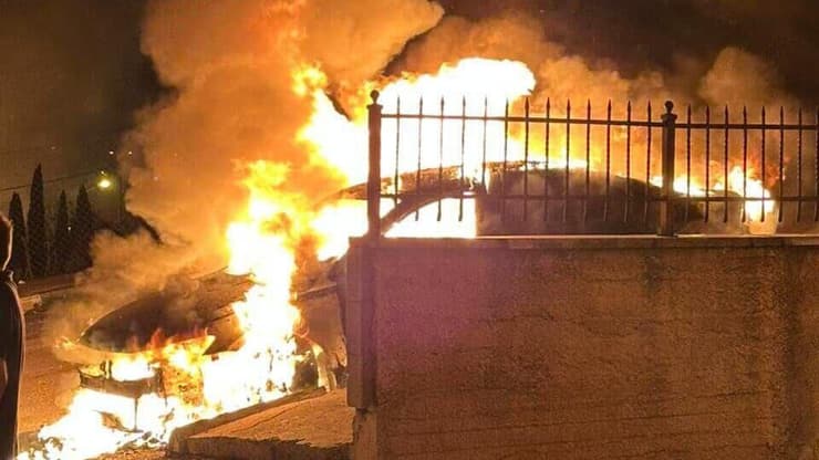 הצתת כלי הרכב באל-בירה סמוך לרמאללה