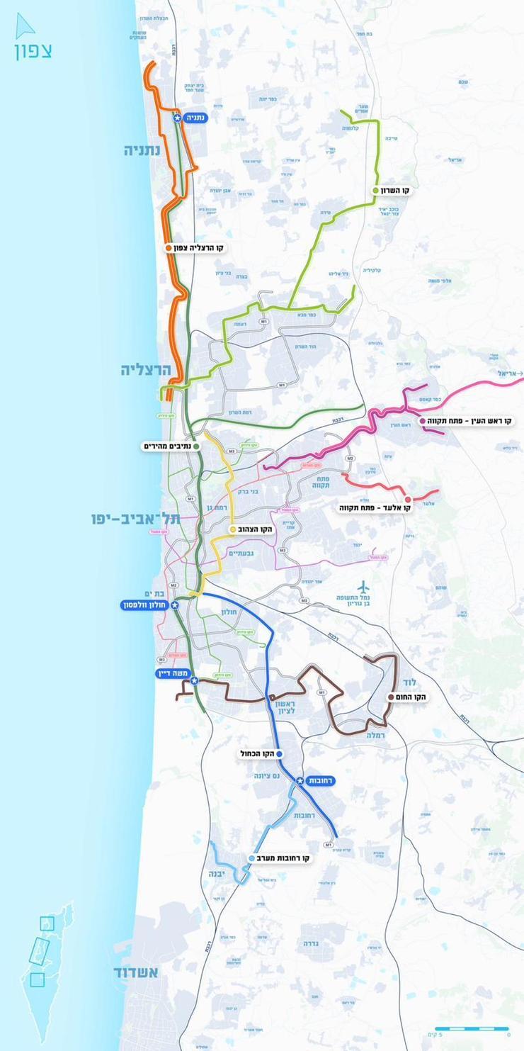 התוואי המיועד של התוכנית נתיבי איילון