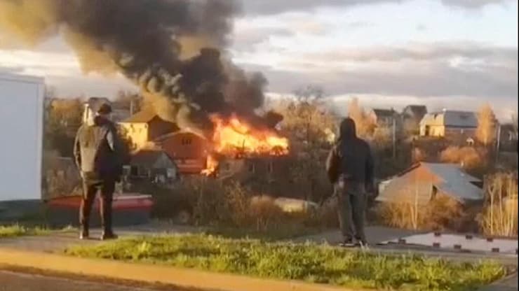 רוסיה פיצוץ כטב"ם של אוקראינה ליד מוסקבה