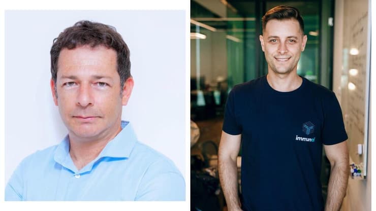 נועם סולומון מנכ"ל אימיונאי (מימין) וערן הררי, סמנכ"ל בכיר למו"פ גלובלי בטבע (צילומים: גיל קובלצ'יק, ענבל מרמרי) נועם סולומון מנכל Immunai (מימין) וערן הררי, סמנכ"ל בכיר למו"פ גלובלי בטבע