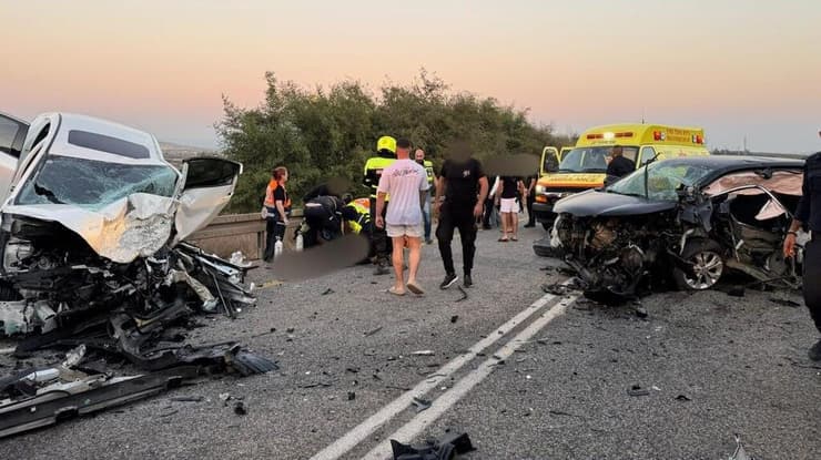 זירת תאונת הדרכים בכביש 807, צומת נחל צלמון