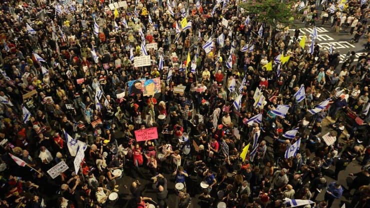 צילום: מוטי קמחי מחאת משפחות חטופים בקפלן