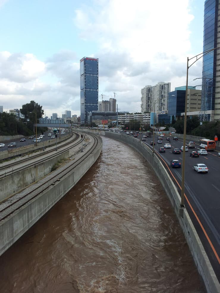 זיהום גם בנחל אילון (צילום: אייל להמן) זיהום גם בנחל אילון