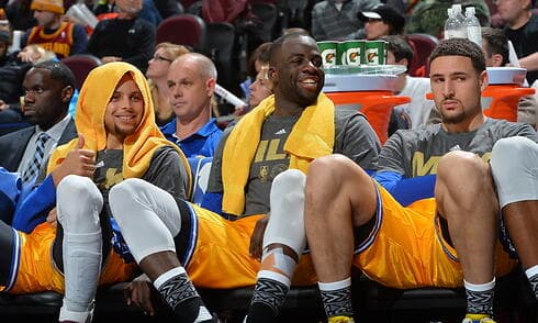 הת'אנדר בדרך לשבור את השיא שלהם. סטף, דריימונד וקליי (צילום: gettyimages) הת'אנדר בדרך לשבור את השיא שלהם. סטף, דריימונד וקליי