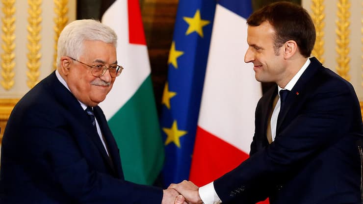 מקרון ואבו מאזן. ארכיון