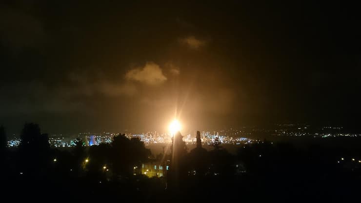 השריפה במתחם של בזן, לאחר נפילת הטיל