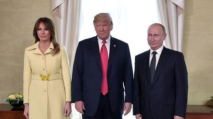 מלניה טראמפ דונלד טראמפ ולדימיר פוטין ארה"ב רוסיה פסגה מפגש פגישה הלסינקי פינלנד