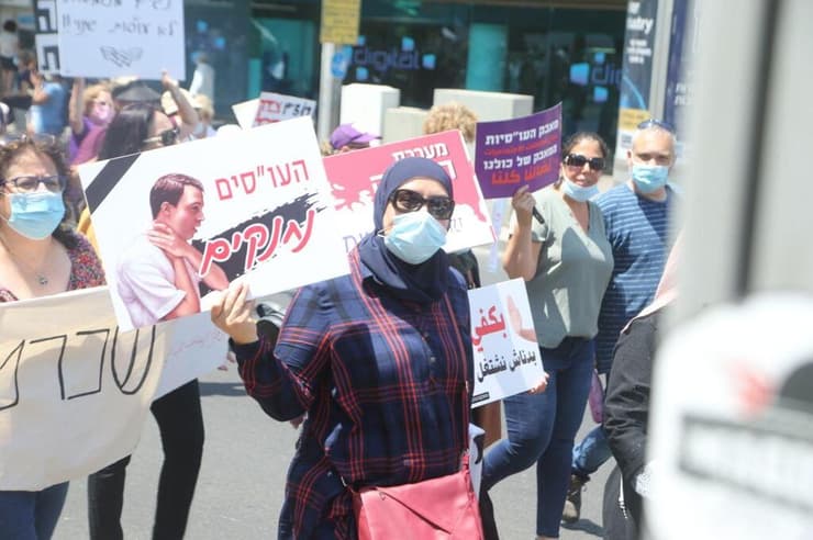 הפגנת עובדים סוציאליים בתל אביב ב-2020 (צילום: מוטי קמחי) הפגנת עובדים סוציאליים בתל אביב