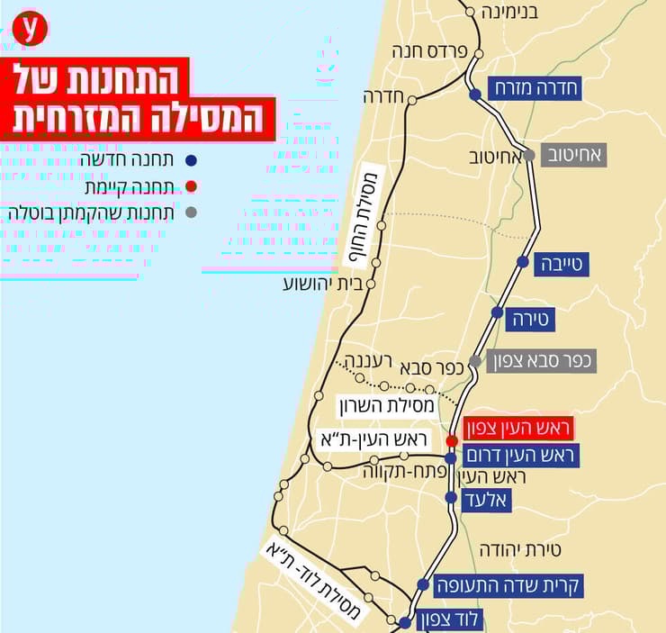 מסילה מזרחית רכבת ישראל המסילה המזרחית מפה