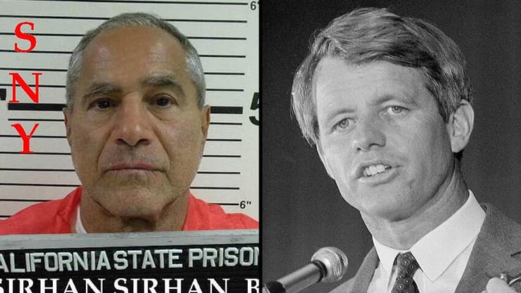 המועמד לנשיאות לשעבר רוברט קנדי ורוצחו סירחאן סירחאן (צילום: AFP, AP) רוברט בובי קנדי, סירחאן סירחאן