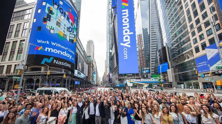 monday.com team after Nasdaq IPO 