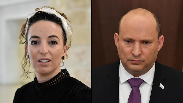 "התקפל אל מול מנסור עבאס". בנט וסילמן (צילום: יואב דודקביץ') נפתלי בנט, עידית סילמן