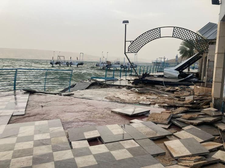 נזק בטיילת בטבריה בעקבות השרקיה במאי 2022 נזק בטיילת בטבריה בעקבות רוחות