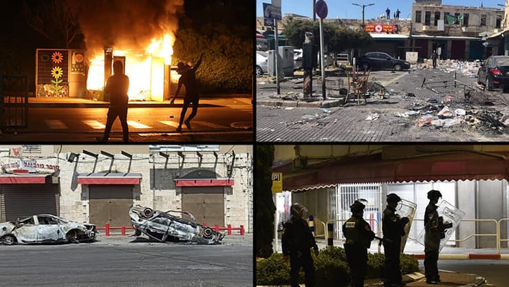 תיעוד מההרס בערי ישראל ב"שומר החומות" (צילום:עוז מועלם יריב כץ) הנזקים בלוד לאחר המהומות