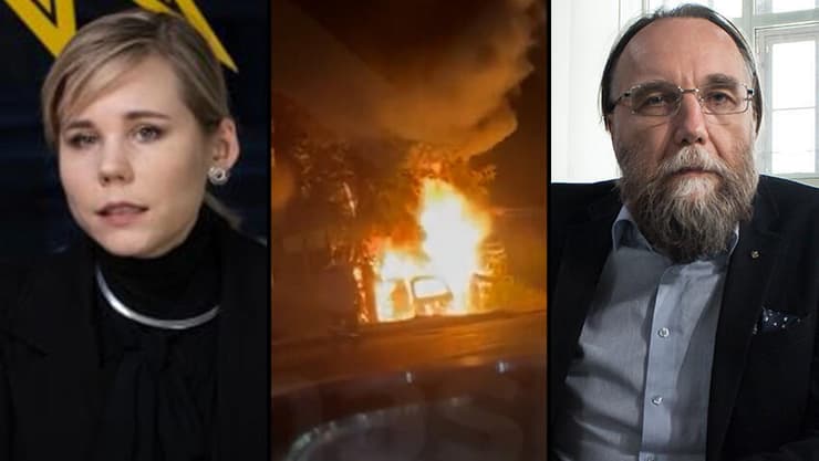 דריה דוגינה ואביה, הלאומן אלכסנדר דוגין. מכוניתו התפוצצה, היא נהרגה (צילום: AP) דריה דוגינה