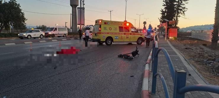 זירת התאונה בעפולה