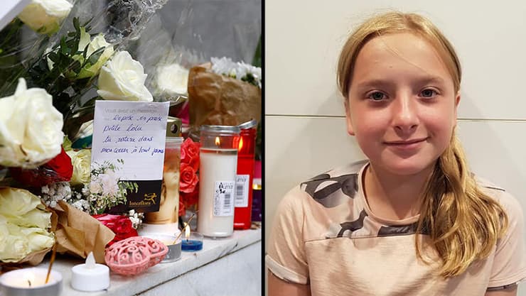 הילדה לולה, ונרות שהונחו לזכרה אחרי הרצח המזוויע. "אהבה התעמלות וקרפים" (צילום: AFP, רויטרס) צרפת פריז רצח ילדה לולה על ידי מהגרת בלתי חוקית מ אלג'יריה