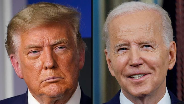 נשיא ארה"ב ג'ו ביידן ו הנשיא לשעבר דונלד טראמפ