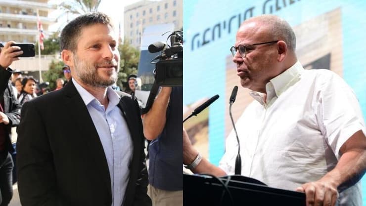 ארנון בר דוד בצלאל סמוטריץ (צילום: דוברות ההסתדרות ואלכס קולומויסקי) ארנון בר דוד בצלאל סמוטריץ