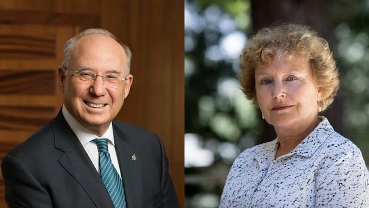 נגידי בנק ישראל לשעבר, פרופ' קרנית פלוג ופרופ' יעקב פרנקל