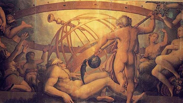 סירוס אוראנוס. פרסקו של ואזארי, 1560 (איור: ויקיפדיה) סירוס אוראנוס. פרסקו של ואזארי, 1560