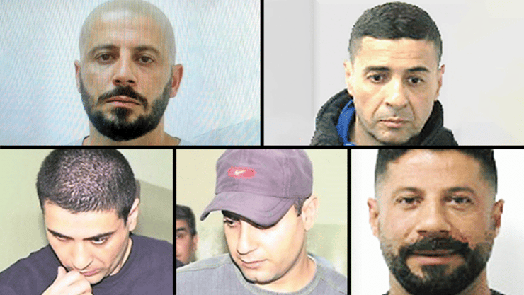 האחים למשפחת אבו לטיף, למעלה מימין: לטיף ונידאל. למטה מימין: סלימאן, לואי ועלאא (צילום: משטרת ישראל, רוני שיצר) האחים למשפחת אבו לטיף, למעלה מימין: לטיף ונידאל. למטה מימין: סלימאן, לואי ועלאא