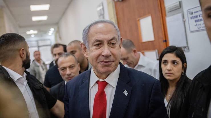 נתניהו במחוזי בירושלים. יולי אשתקד (צילום: חיים גולדברג) עדות מילצ'ן מעיד במשפט נתניהו