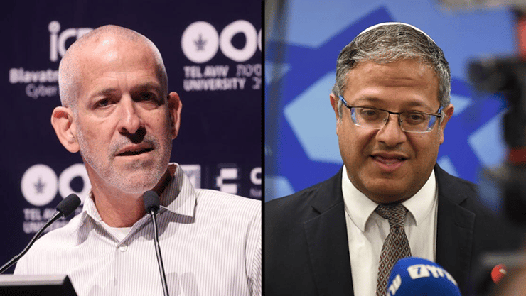 בן גביר ורונן בר. בשב"כ מודים כי עדיין קיים חשש לחדירת כהניזם למשטרה (צילום: שריה דיאמנט, מוטי קמחי ) ישיבת ממשלה 27.8