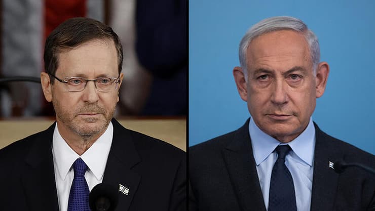 יצחק הרצוג , ביבי בנימין נתניהו (צילום:Chip Somodevilla /Getty Images, אלכס קולומויסקי ) יצחק הרצוג , ביבי בנימין נתניהו