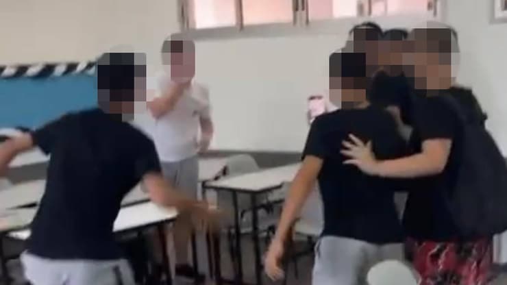 תיעוד אירוע האלימות בבית הספר בחדרה