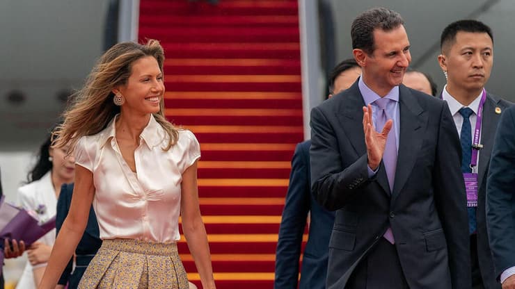 נשיא סוריה ורעייתו נחתו בשדה התעופה בבייג'ינג