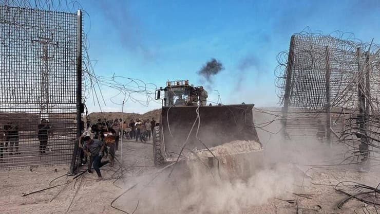 תיעוד פלסטיני: הגדר פרוצה בדרום רצועת עזה