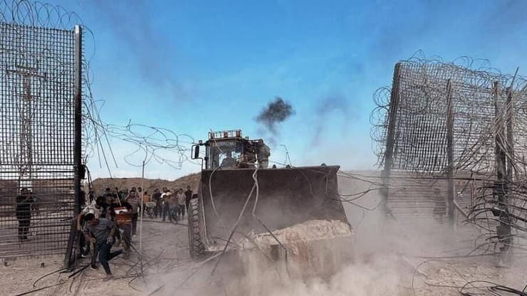 תיעוד פלסטיני: הגדר פרוצה בדרום רצועת עזה