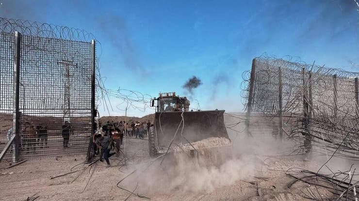 תיעוד פלסטיני: הגדר פרוצה בדרום רצועת עזה