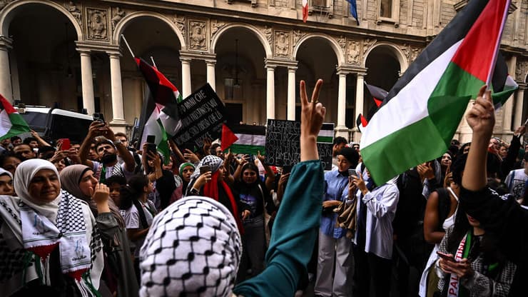 הפגנה פרו פלסטינית במילאנו, איטליה