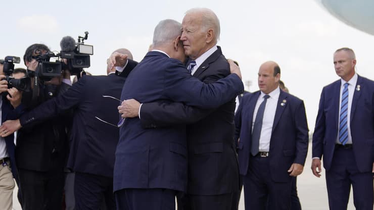 נשיא ארה"ב ג'ו ביידן עם ראש הממשלה בנימין נתניהו ב נתב"ג 