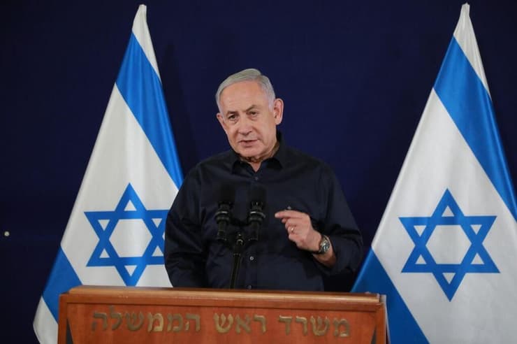 מסיבת עיתונאים של ראש הממשלה בנימין נתניהו, שר הביטחון יואב גלנט ובני גנץ יו"ר המחנה הממלכתי