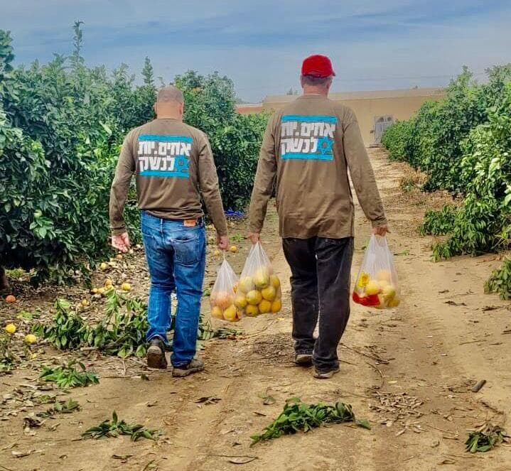 מתנדבי החמ"ל האזרחי של אחים לנשק בפרדסים - יום המתנדב - לב אחד