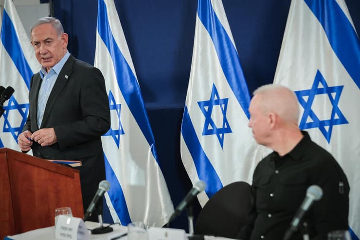 בנימין נתניהו, יואב גלנט ובני גנץ