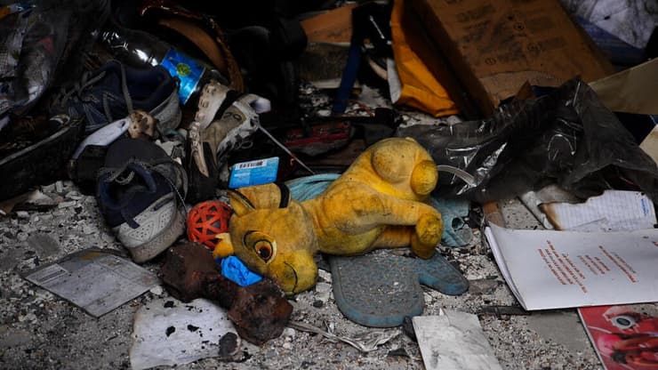 חלק מהחורבן שהותירו המחבלים בקיבוץ נירים ב-7 באוקטובר 