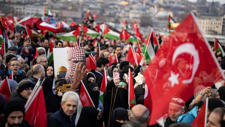 הפגנה נגד ישראל באיסטנבול