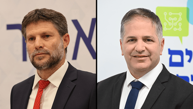 יואב קיש ובצלאל סמוטריץ' (צילום: יאיר שגיא, אלכס קולומויסקי) יואב קיש ובצלאל סמוטריץ'