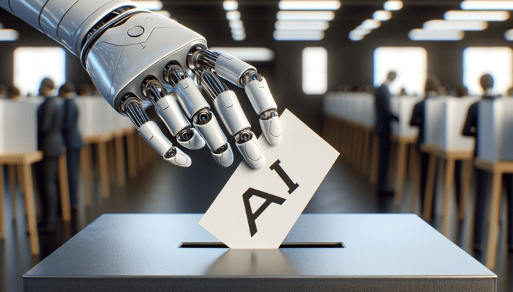 רובוט מצביע בבחירות