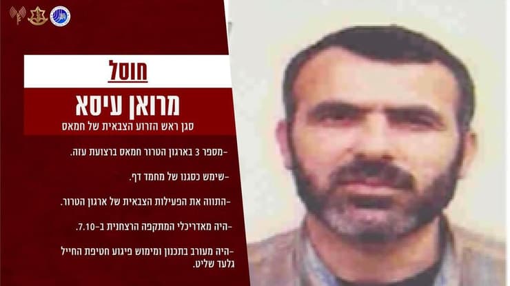 תעודת זהות על מרואן עיסא, סגן ראש הזרוע הצבאית של חמאס