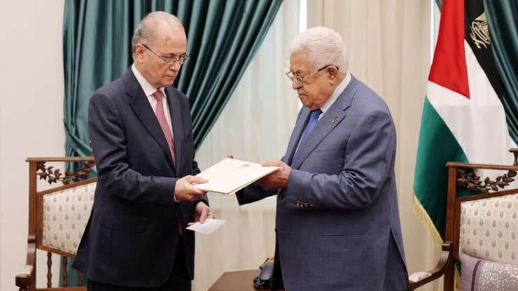 ראש הממשלה הפלסטיני מוחמד מוסטפא ויו"ר הרשות הפלסטינית אבו מאזן