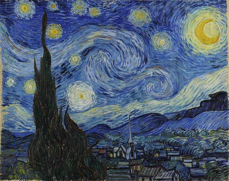הציור "ליל כוכבים" של וינסנט ואן גוך (איור: Vincent van Gogh, ויקיפדיה) הציור "ליל כוכבים" של וינסנט ואן גוך