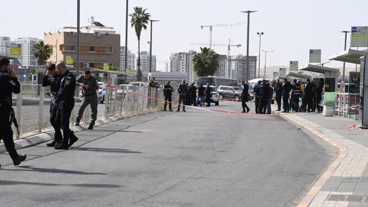 זירת הפיגוע בתחנה המרכזית בבאר שבע