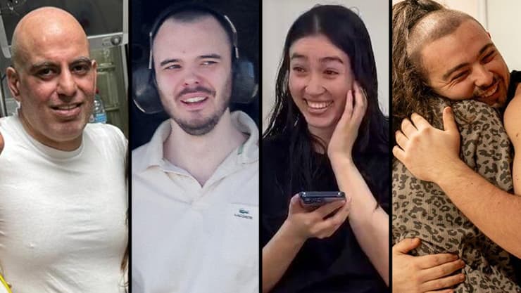 ארבעת החטופים שחולצו ב"מבצע ארנון": אלמוג מאיר ג'אן, נועה ארגמני, אנדריי קוזלוב ושלומי זיו